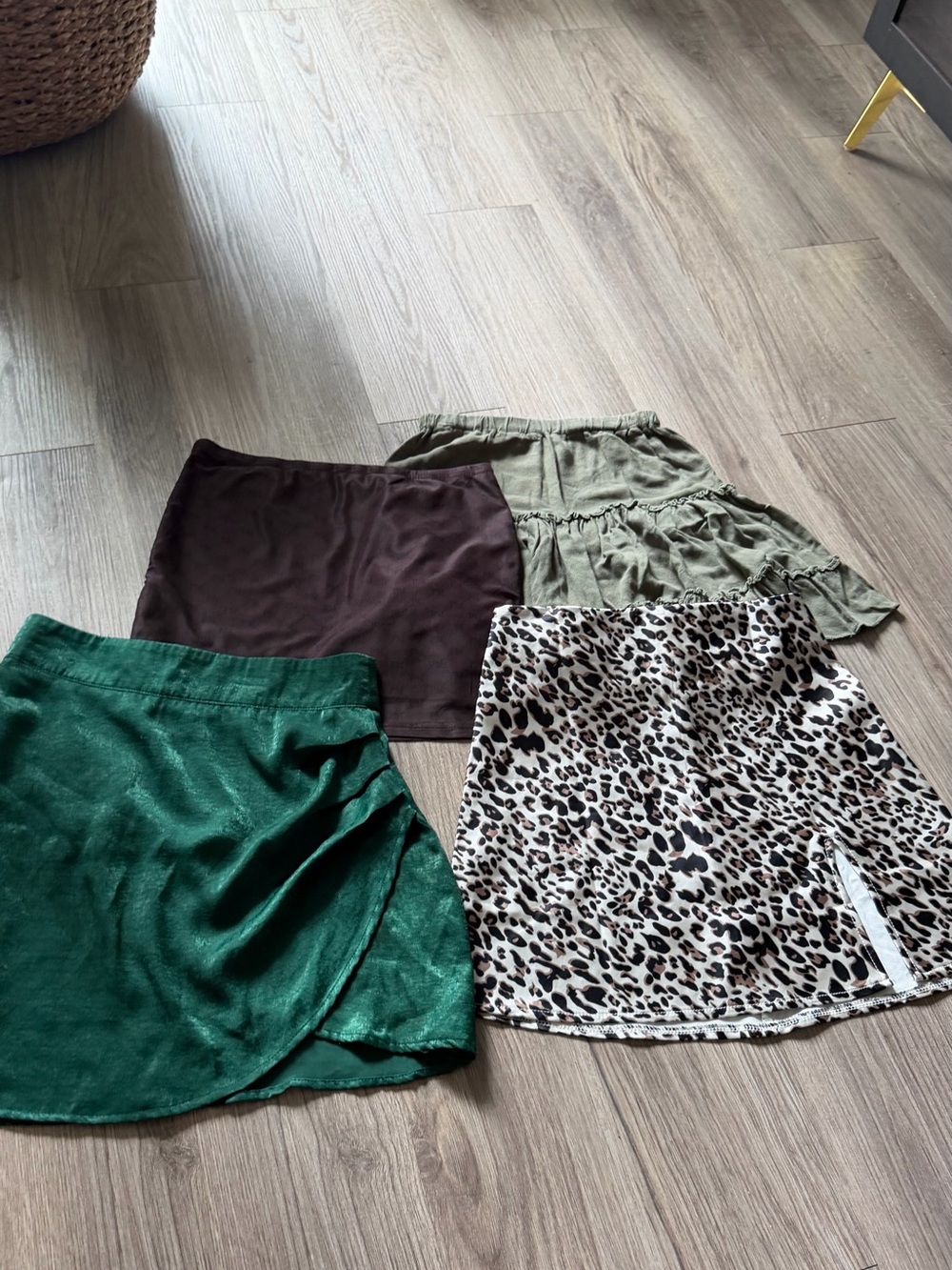 Multi-Pack Women's Skirts - Green, Olive, Brown, Leopard